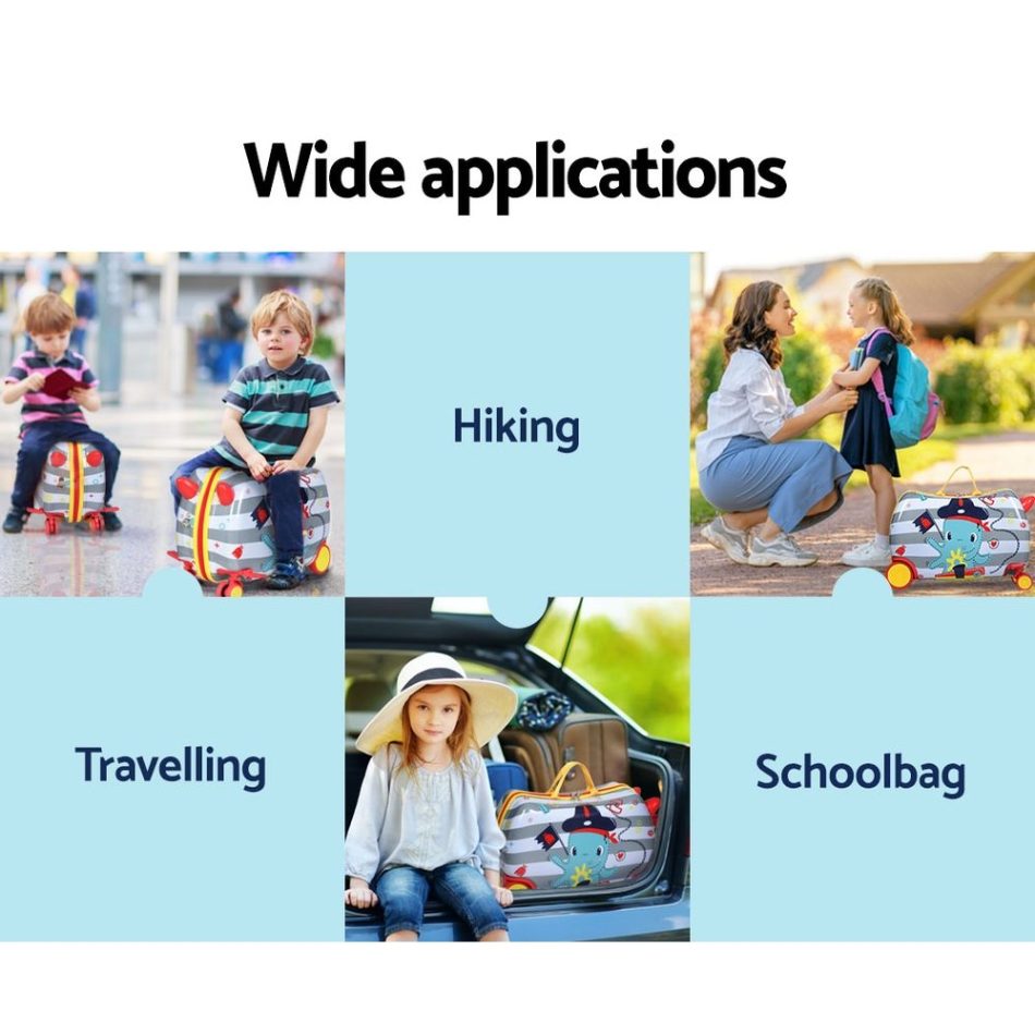 Wanderlite 17" Kids Ride On Luggage Children Suitcase Trolley Travel Octopus - Image 4