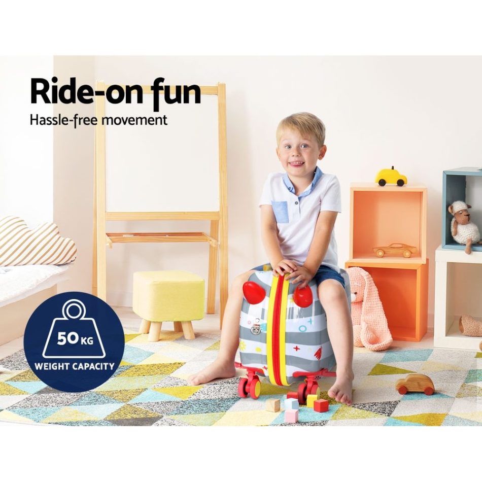 Wanderlite 17" Kids Ride On Luggage Children Suitcase Trolley Travel Octopus - Image 5