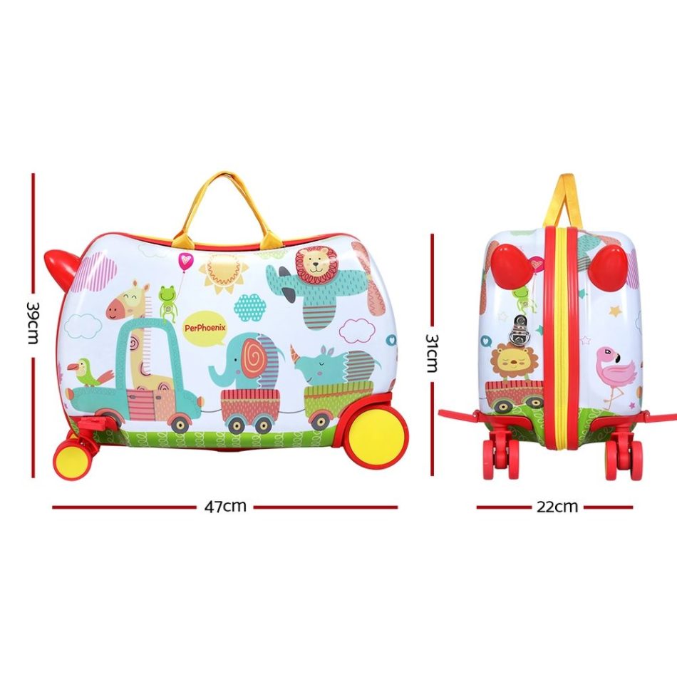 Wanderlite 17" Kids Ride On Luggage Children Suitcase Trolley Travel Zoo - Image 2