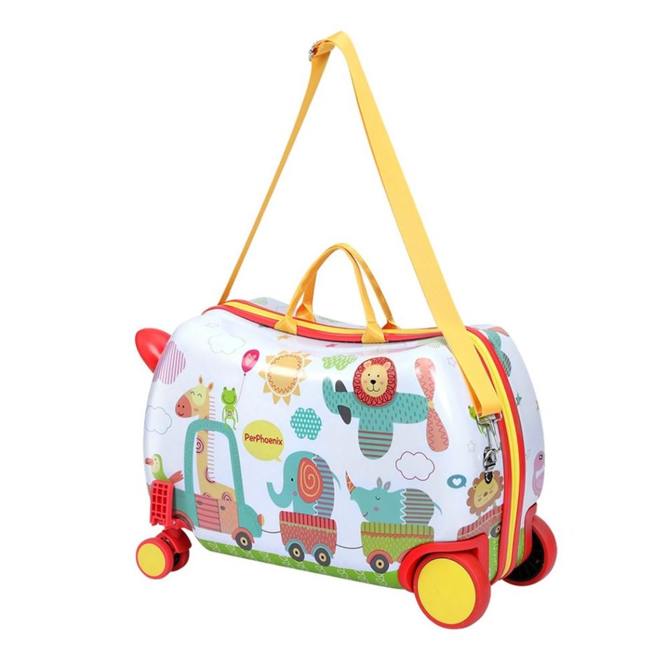 Wanderlite 17" Kids Ride On Luggage Children Suitcase Trolley Travel Zoo - Image 3