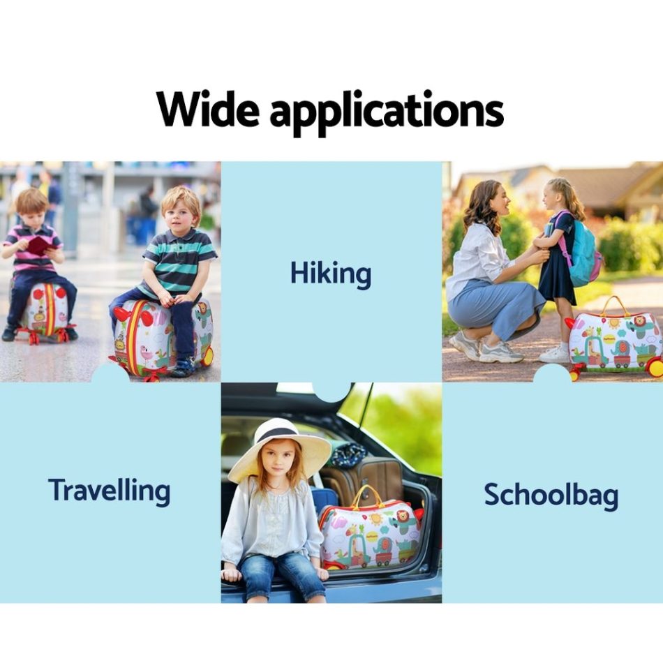 Wanderlite 17" Kids Ride On Luggage Children Suitcase Trolley Travel Zoo - Image 4