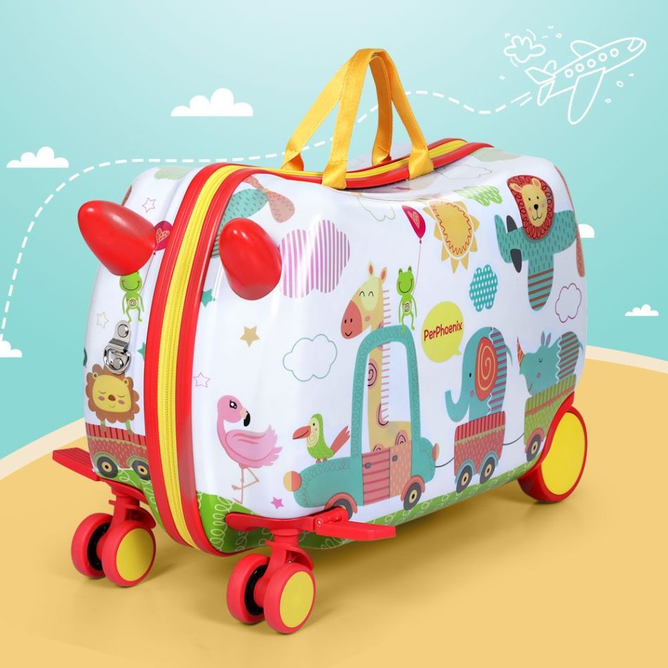 Wanderlite 17" Kids Ride On Luggage Children Suitcase Trolley Travel Zoo - Image 7