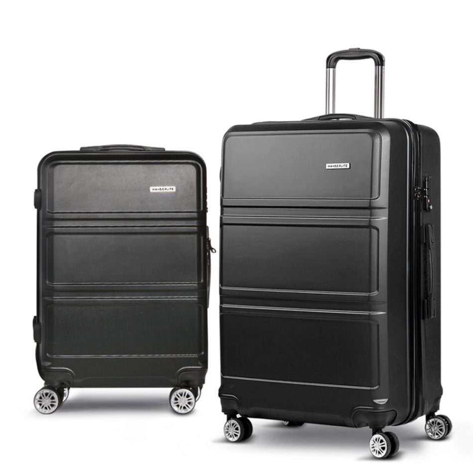 Wanderlite 2Set 20-28 Inch Luggage with TSA Lock Spinner Travel Suitcase Carry On Hard Shell Luggage Case Black - Image 8