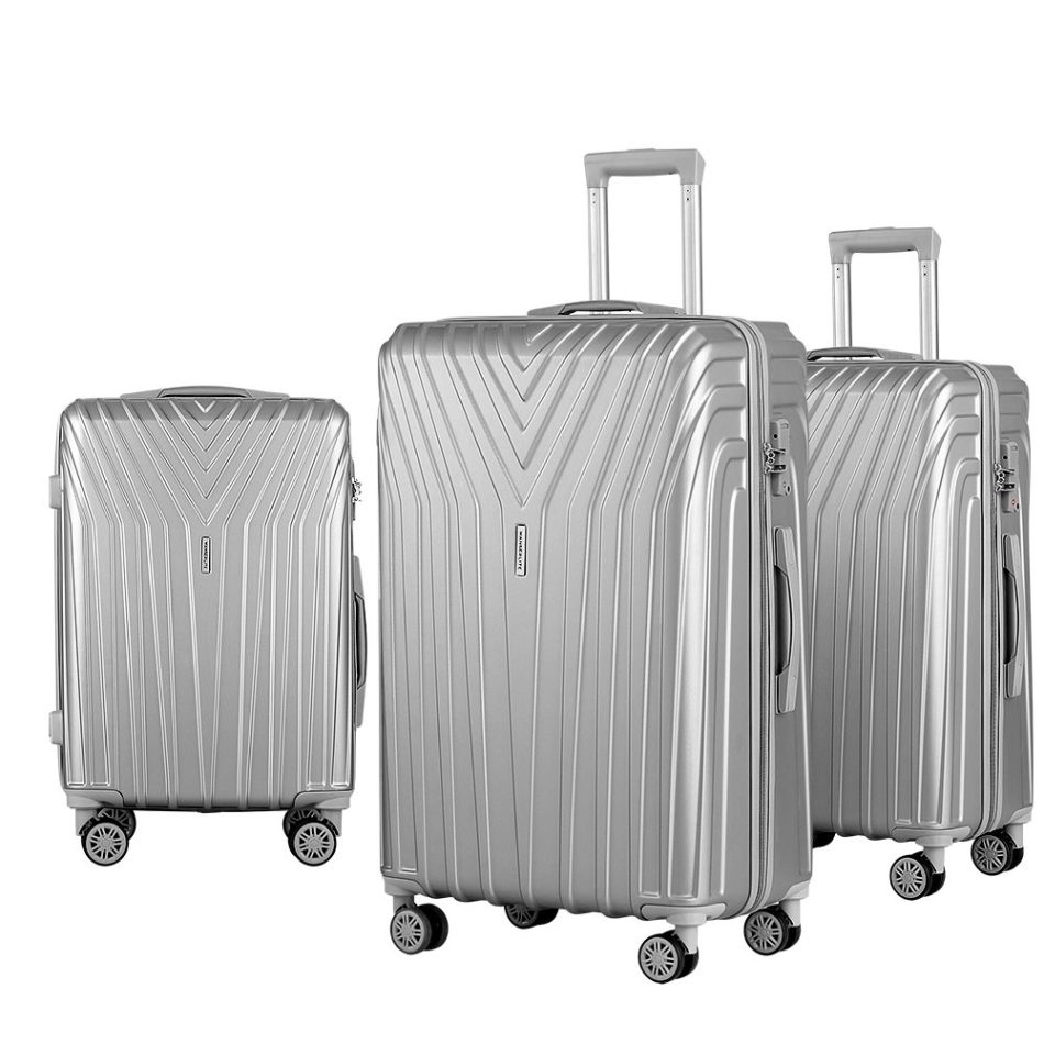Wanderlite 3 Set Luggage 20-24-28 Inch Suitcase with TSA Lock Carry On Hard Shell Travel Luggage Organiser Case Silver - Image 8