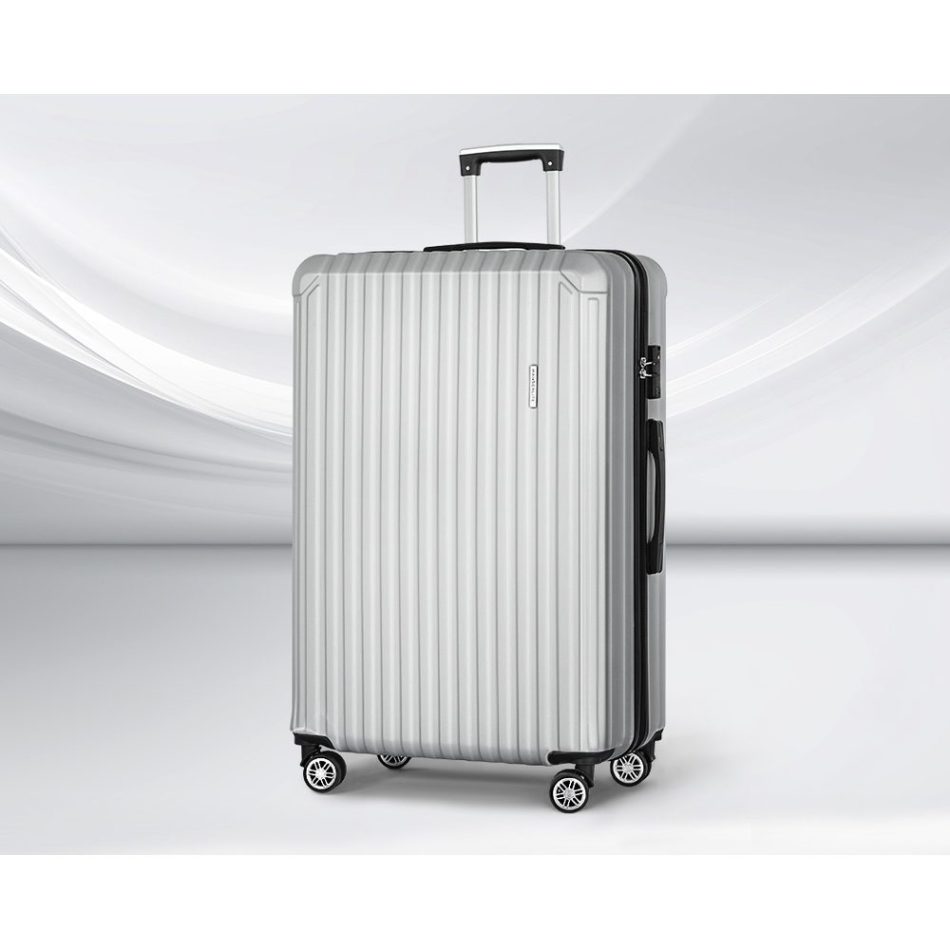 Wanderlite 28-inch Luggage Set with TSA Lock�ABS Hard Shell Travel Suitcase Organiser Luggage Case Light Grey