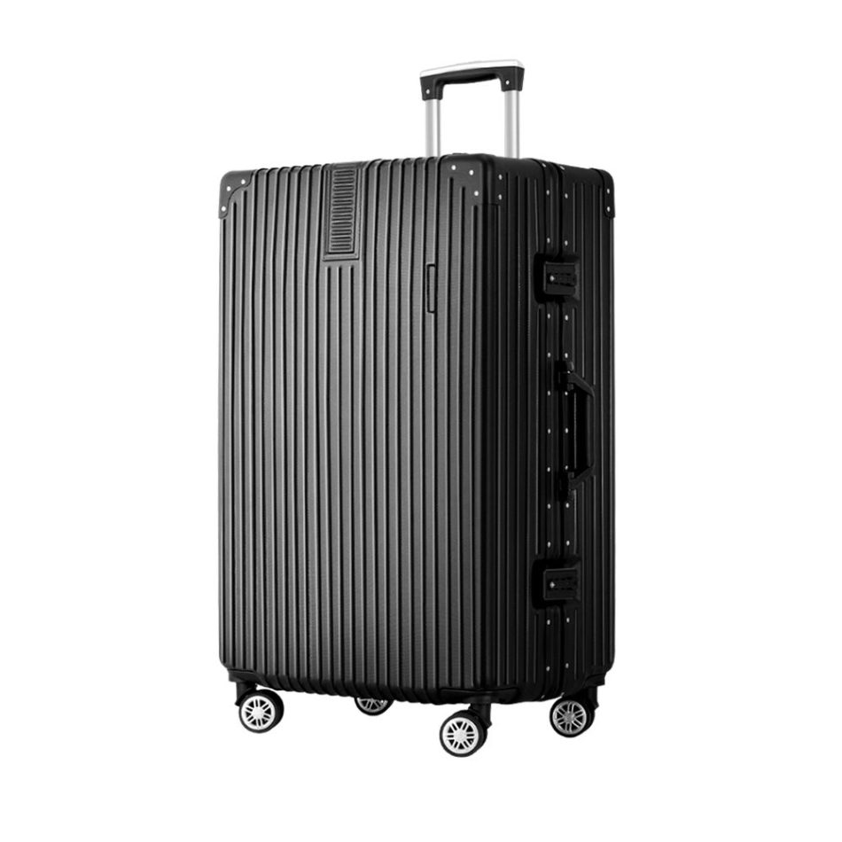 Wanderlite 28 Inch Luggage with TSA Lock Stainless�Steel�Wrapped�Corners Hard Shell Travel Suitcase Luggage Case Black - Image 7