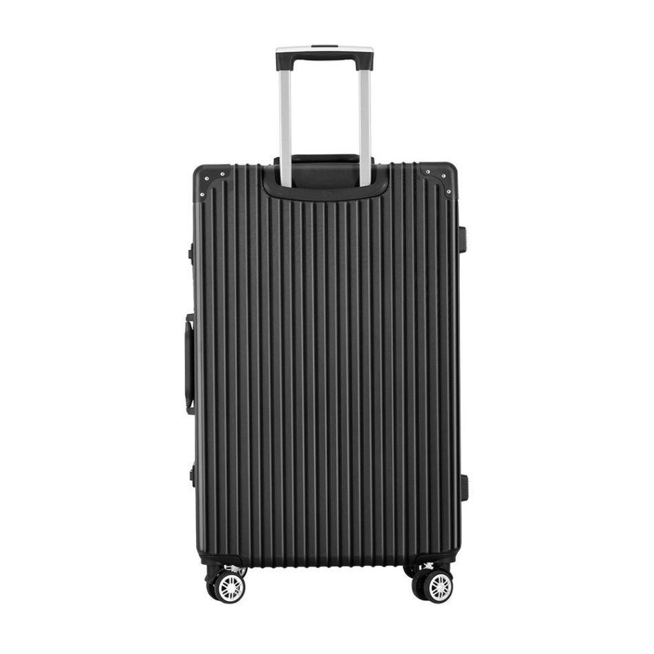 Wanderlite 28 Inch Luggage with TSA Lock Stainless�Steel�Wrapped�Corners Hard Shell Travel Suitcase Luggage Case Black - Image 3