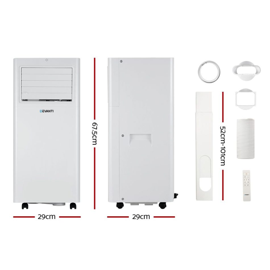 Devanti Portable Air Conditioner 7000BTU Cooling Mobile Fan Cooler Dehumidifier - Image 2