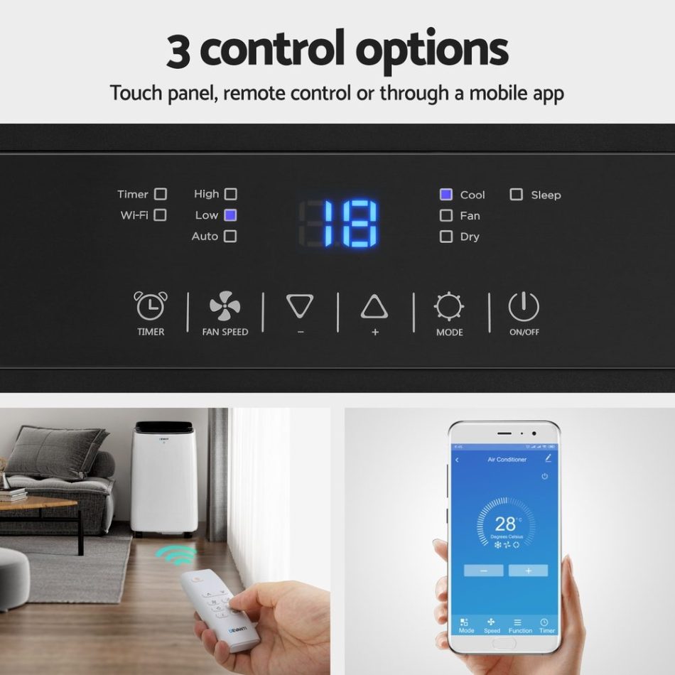 Devanti Portable Air Conditioner WiFi 7000BTU - Image 4