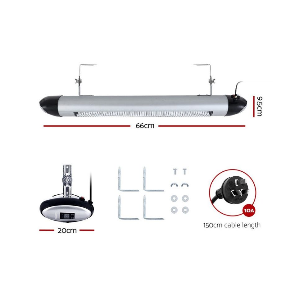 Devanti Electric Strip Heater Radiant Heaters 1500W - Image 2