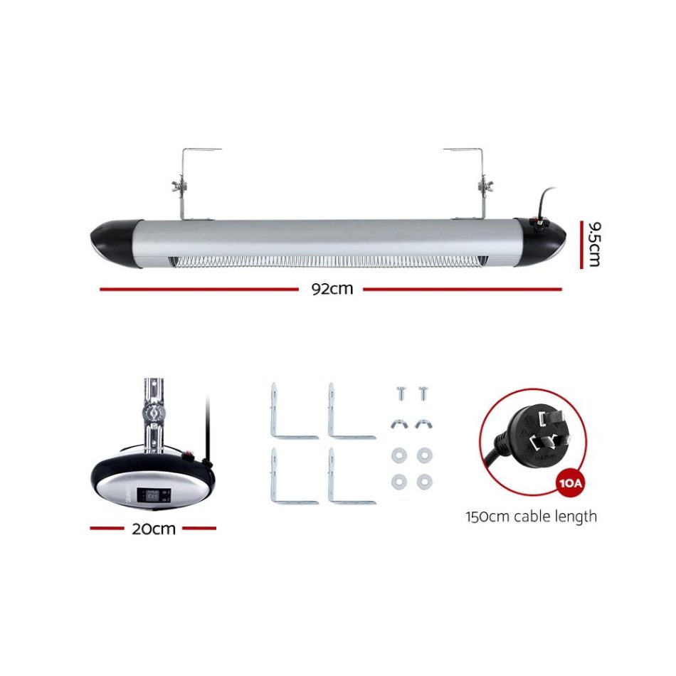 Devanti Electric Strip Heater Radiant Heaters 2000W - Image 2