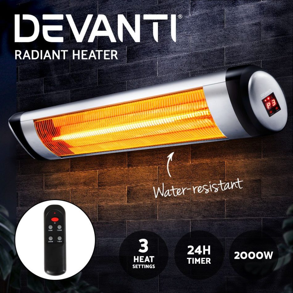 Devanti Electric Strip Heater Radiant Heaters 2000W - Image 4