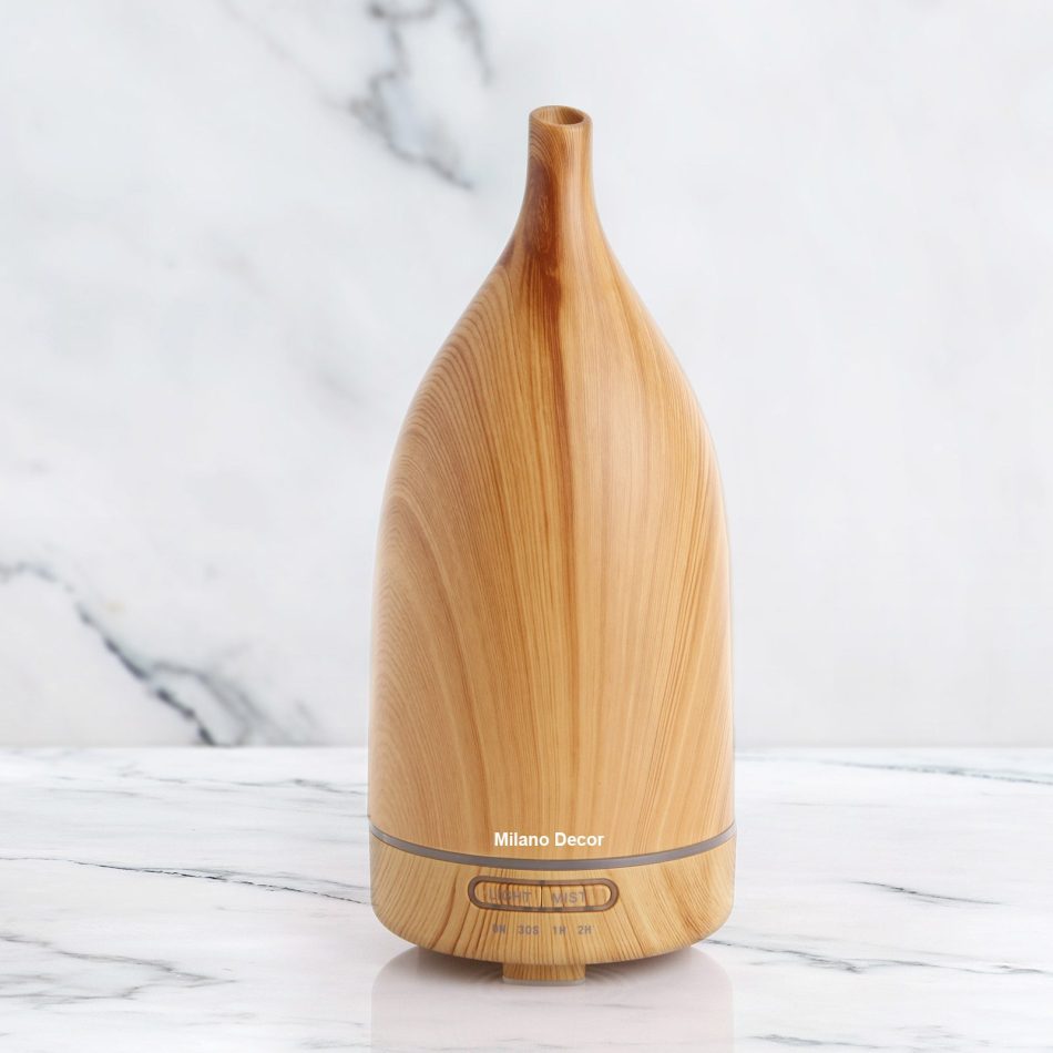 Milano Decor Aroma Diffuser 100ml Ultrasonic Humidifier Purifier And 3 Pack Oils - Light Wood - Image 4