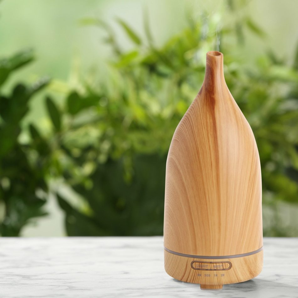 Milano Decor Aroma Diffuser 100ml Ultrasonic Humidifier Purifier And 3 Pack Oils - Light Wood - Image 6