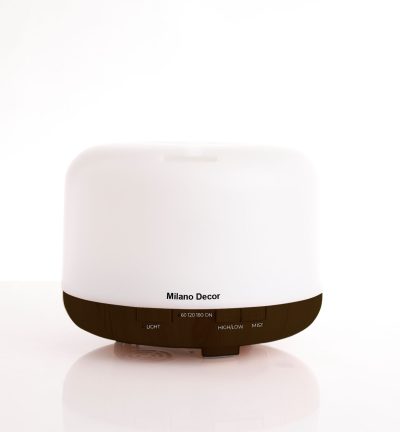 Milano Decor Mood Light Diffuser 500ml Ultrasonic Humidifier With 3 Pack Oils - Dark Wood