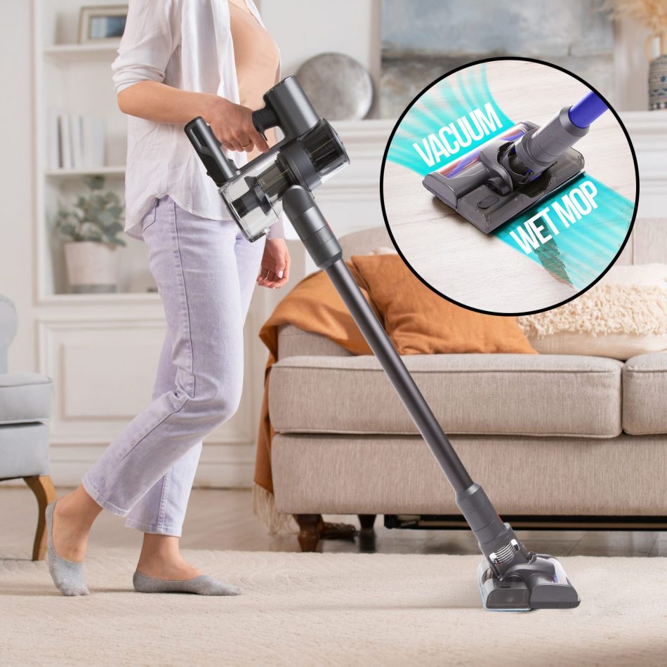 MyGenie H20 PRO Wet Mop 2-IN-1 Cordless Stick Vacuum Cleaner Handheld Recharge - Grey - Image 4