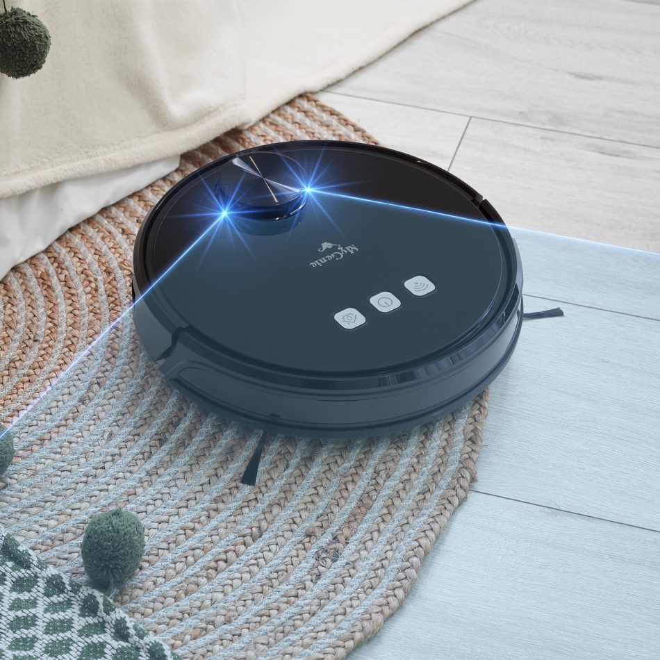 MyGenie Laser Smart Pro IQ 360 Robot Vacuum Cleaner Black WIFI Remote Control - Image 2