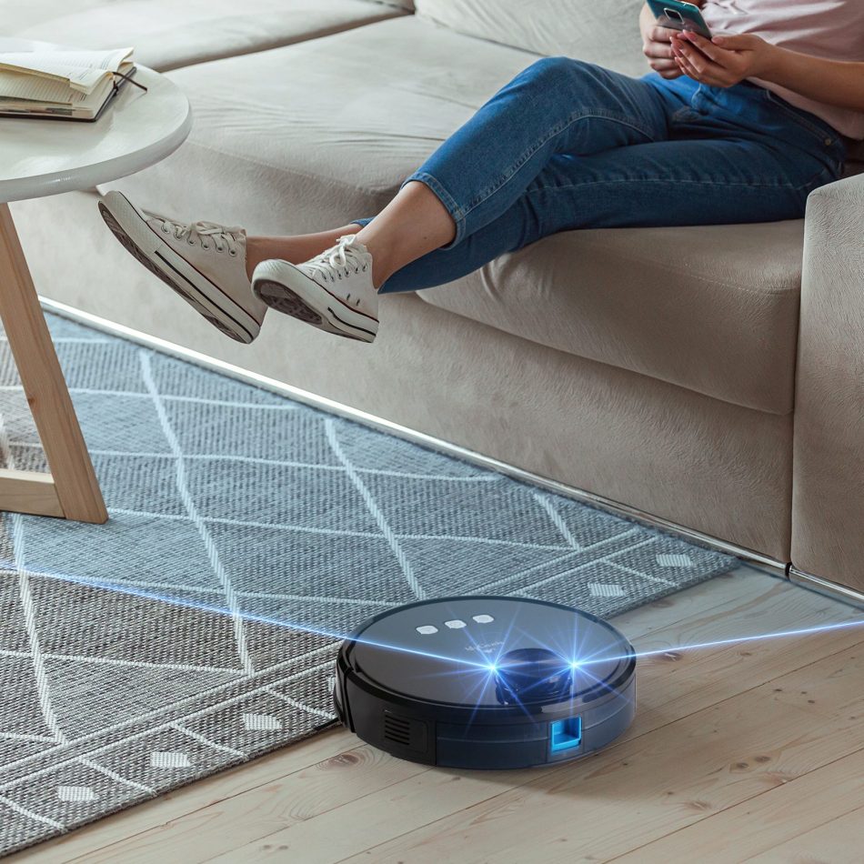 MyGenie Laser Smart Pro IQ 360 Robot Vacuum Cleaner Black WIFI Remote Control - Image 8