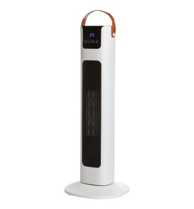 Pursonic Electric Ceramic Tower Heater Portable Oscillating Remote Control - White