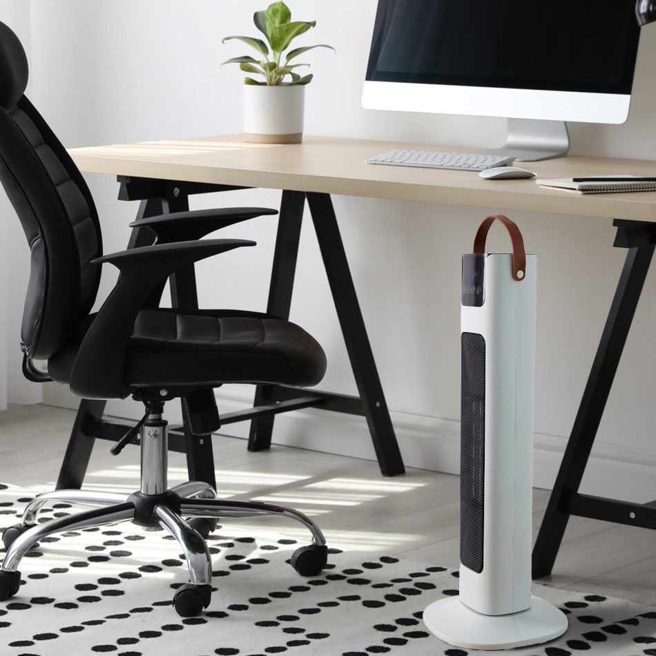 Pursonic Electric Ceramic Tower Heater Portable Oscillating Remote Control - White - Image 4