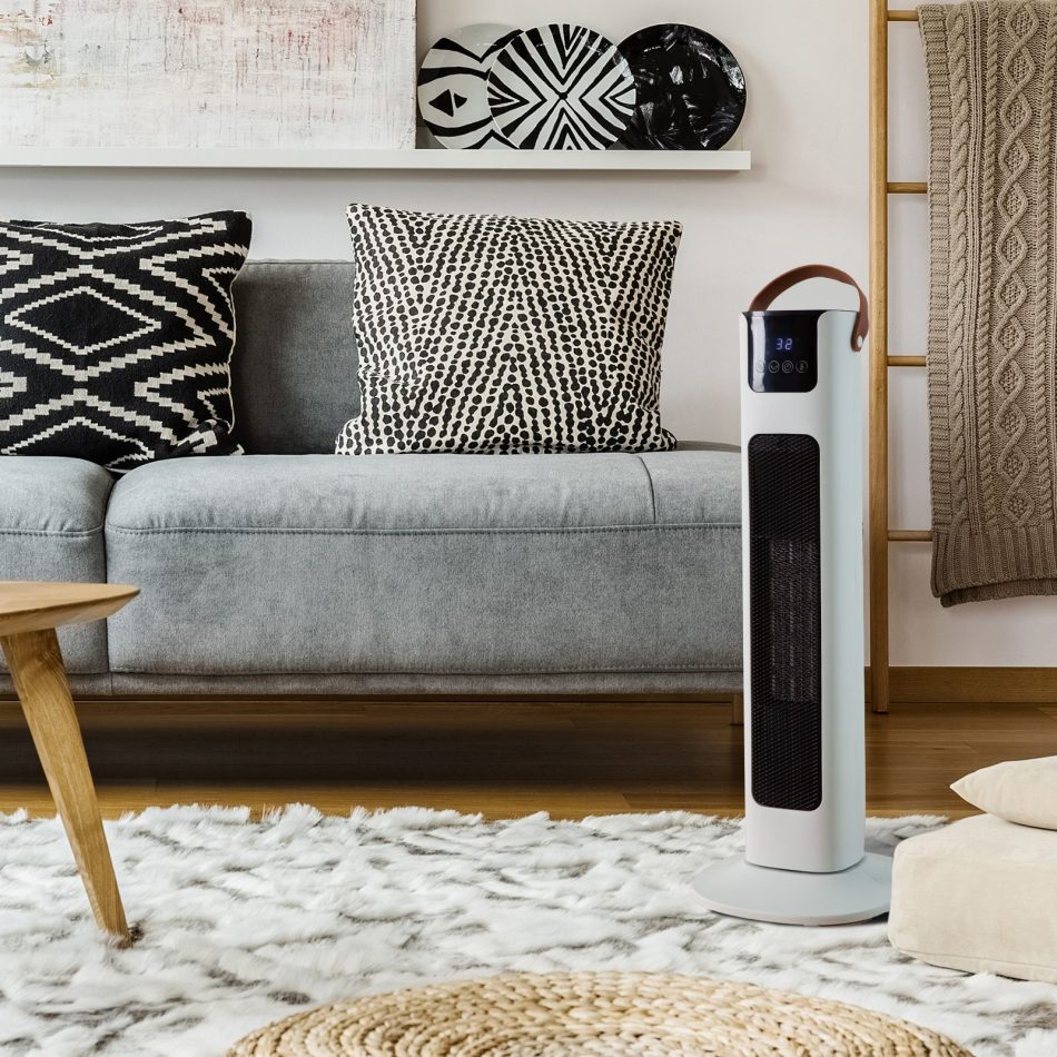Pursonic Electric Ceramic Tower Heater Portable Oscillating Remote Control - White - Image 5