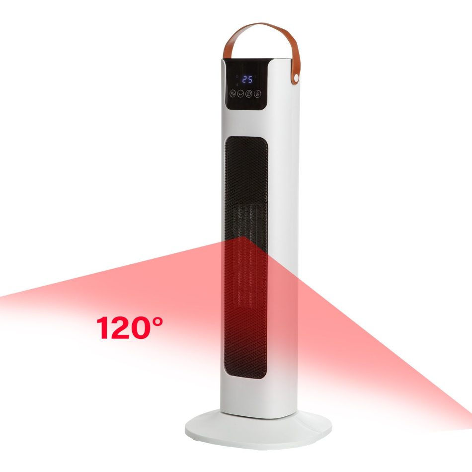 Pursonic Electric Ceramic Tower Heater Portable Oscillating Remote Control - White - Image 7