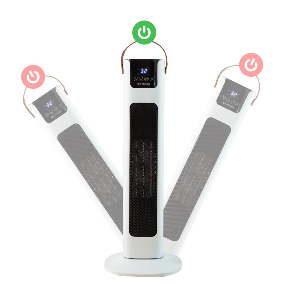 Pursonic Electric Ceramic Tower Heater Portable Oscillating Remote Control - White - Image 8