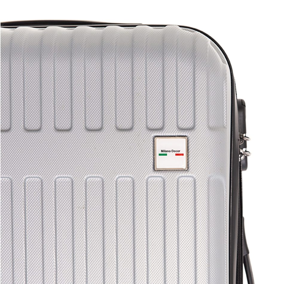 Milano Decor 3 Piece Luggage Set Travel Hard Case 20" 24" 28" Hard Case Durable - Silver - Image 6