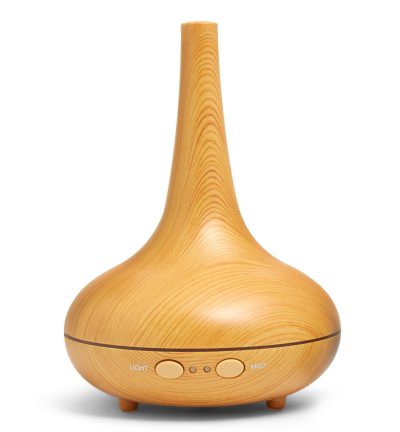 Essential Oil Diffuser Ultrasonic Humidifier Aromatherapy LED Light 200ML 3 Oils - Light Wood Grain