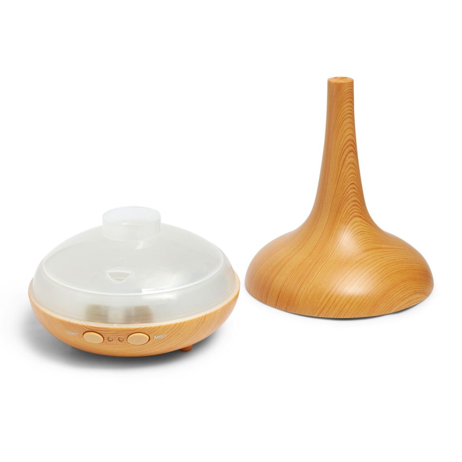 Essential Oil Diffuser Ultrasonic Humidifier Aromatherapy LED Light 200ML 3 Oils - Light Wood Grain - Image 3