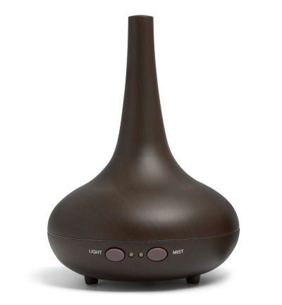Essential Oil Diffuser Ultrasonic Humidifier Aromatherapy LED Light 200ML 3 Oils - Dark Wood Grain