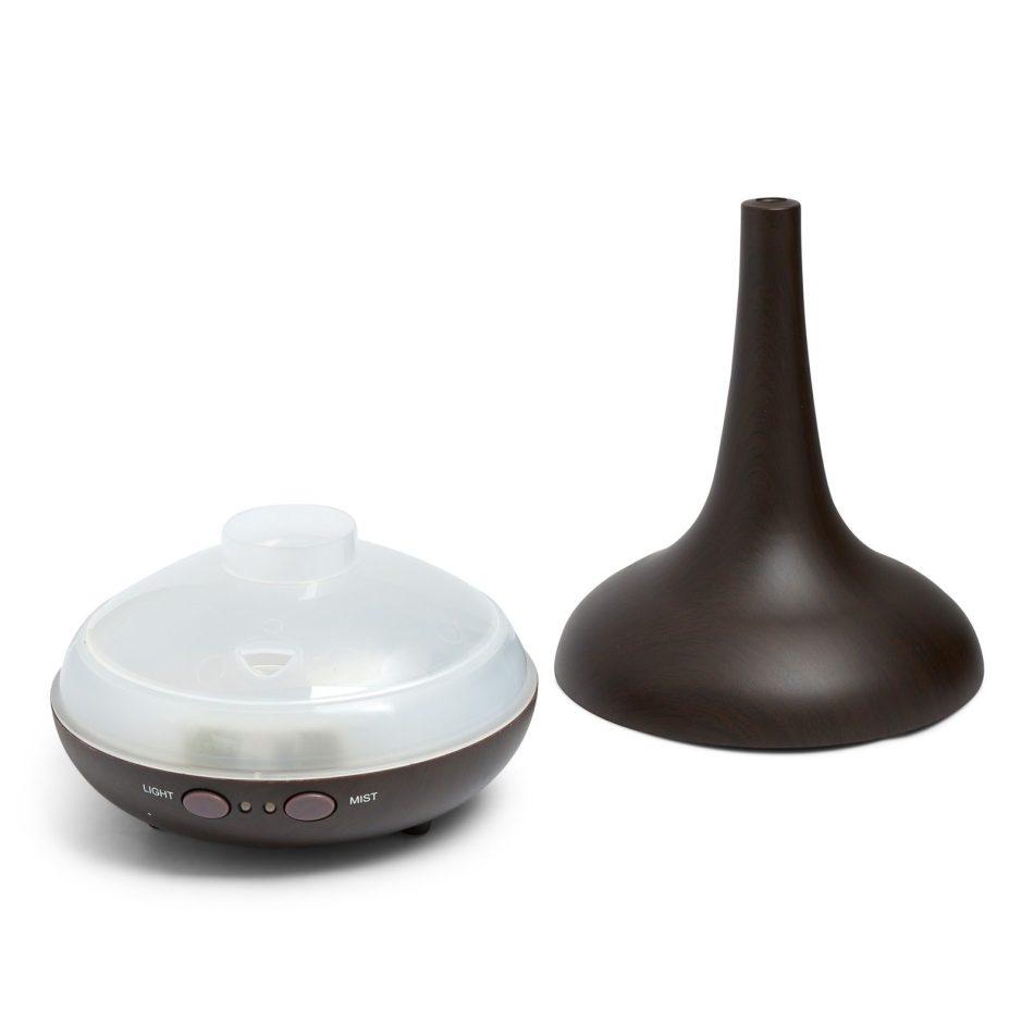 Essential Oil Diffuser Ultrasonic Humidifier Aromatherapy LED Light 200ML 3 Oils - Dark Wood Grain - Image 3
