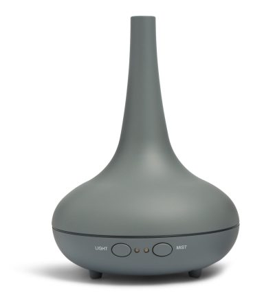 Essential Oil Diffuser Ultrasonic Humidifier Aromatherapy LED Light 200ML 3 Oils - Matte Grey
