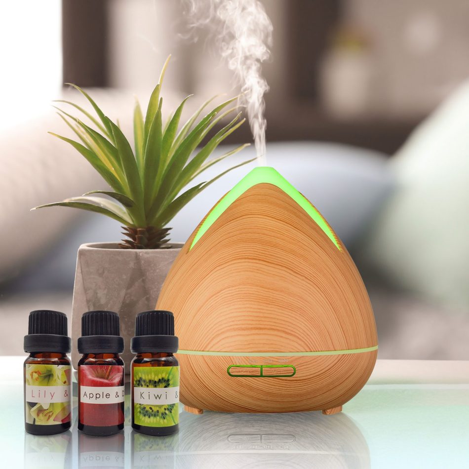 Essential Oils Ultrasonic Aromatherapy Diffuser Air Humidifier Purify 400ML - Light Wood - Image 2