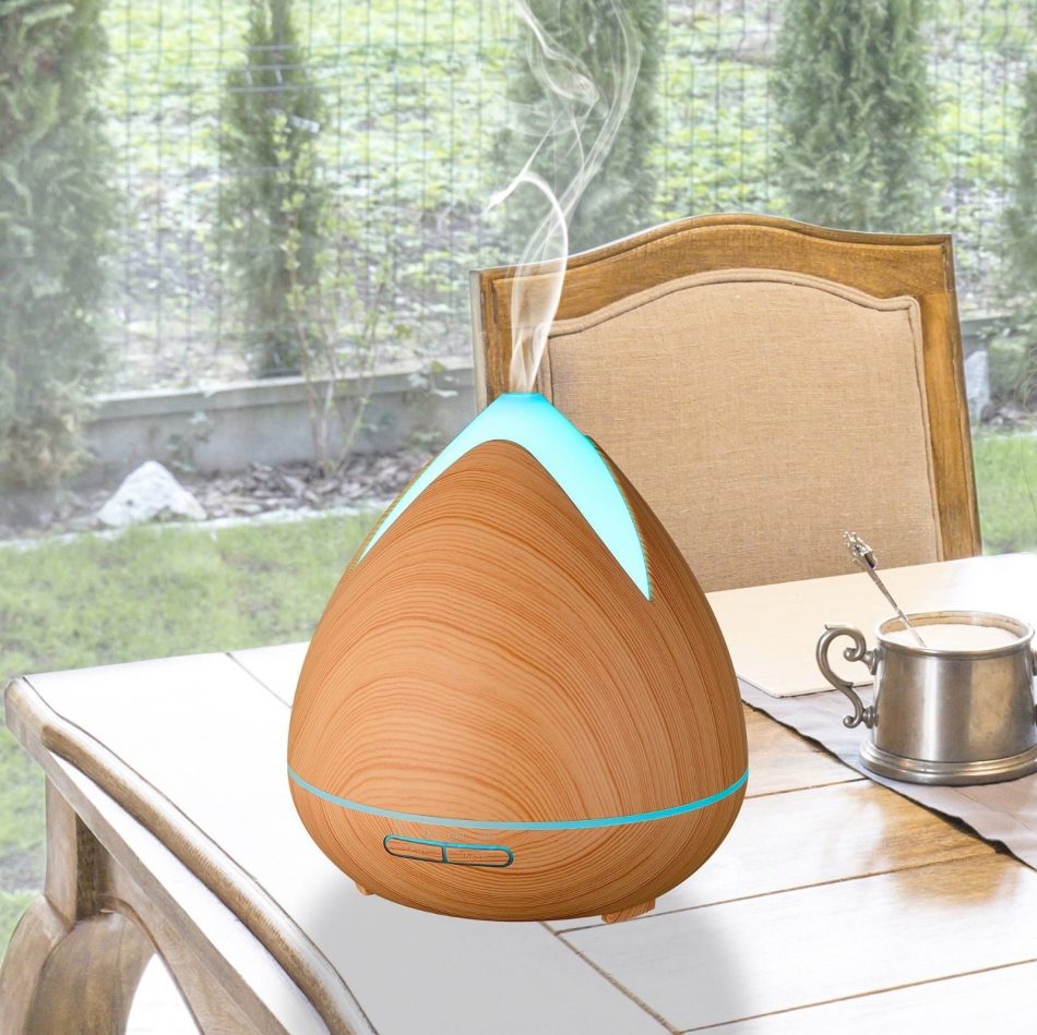 Essential Oils Ultrasonic Aromatherapy Diffuser Air Humidifier Purify 400ML - Light Wood - Image 9