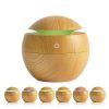Milano Ultrasonic USB Diffuser with 10 Aroma Oils Humidifier LED Light 130ml - Light Wood - Image 4