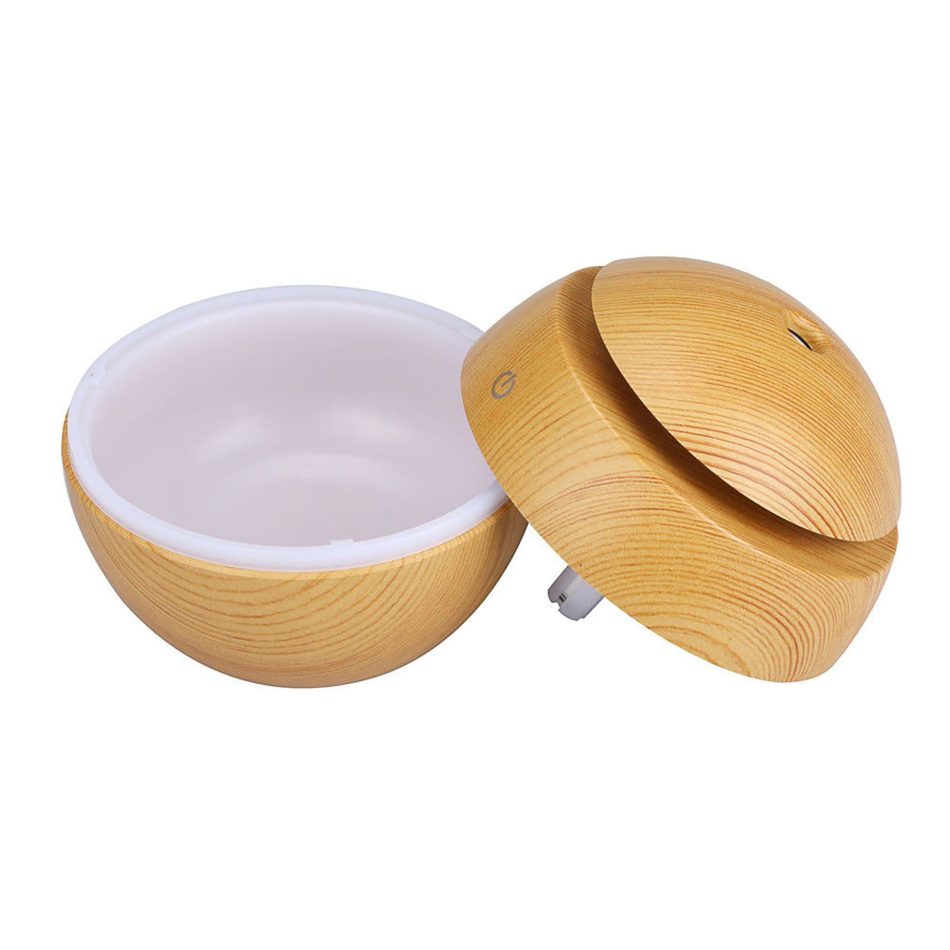 Milano Ultrasonic USB Diffuser with 10 Aroma Oils Humidifier LED Light 130ml - Light Wood - Image 5