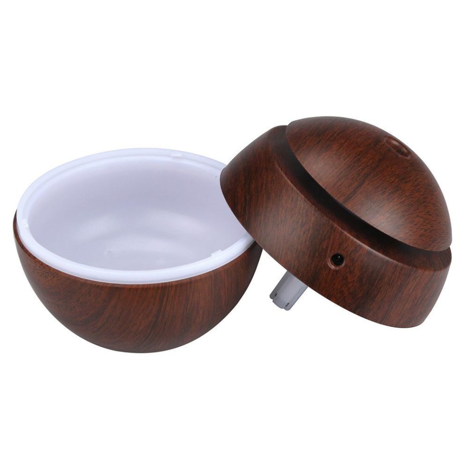 Milano Ultrasonic USB Diffuser with 10 Aroma Oils Humidifier LED Light 130ml - Dark Wood - Image 7