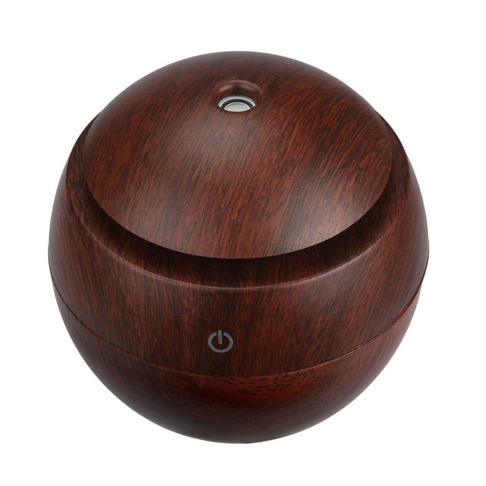 Milano Ultrasonic USB Diffuser with 10 Aroma Oils Humidifier LED Light 130ml - Dark Wood - Image 8