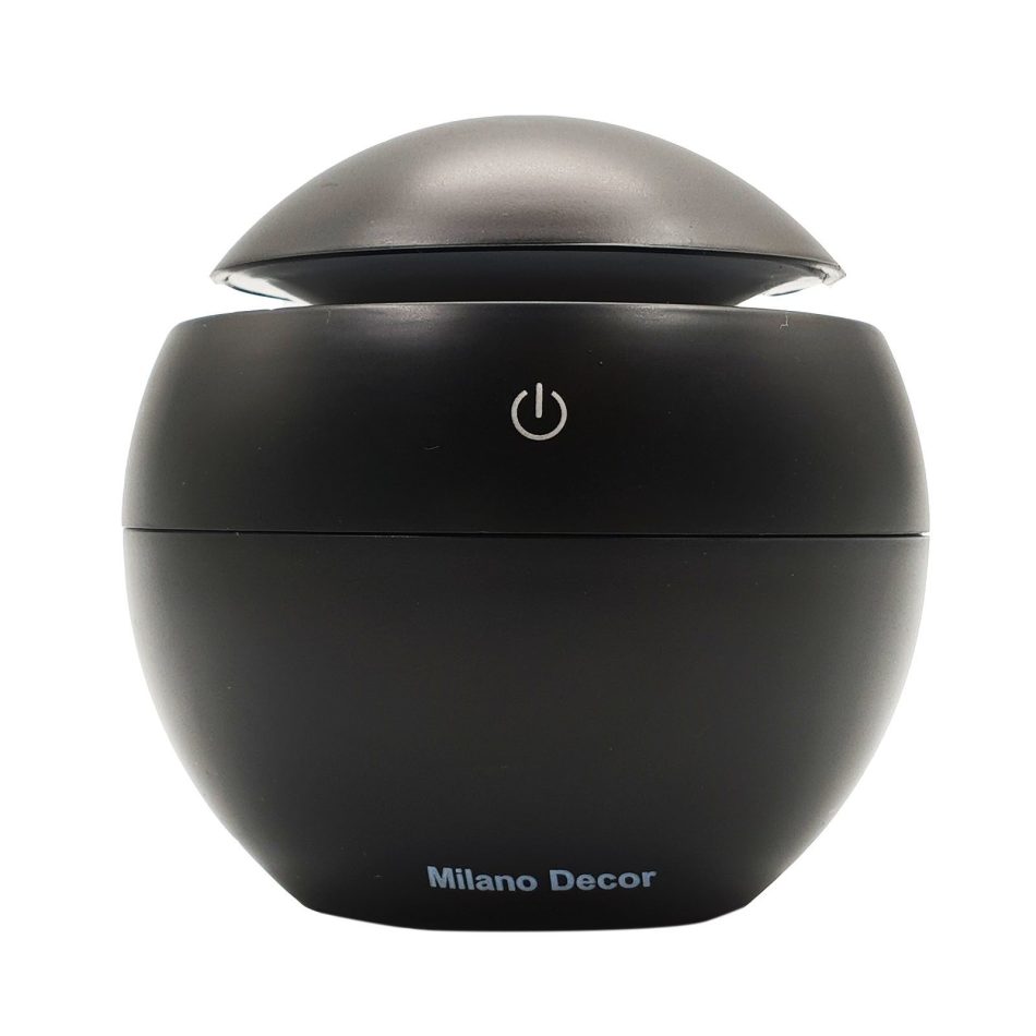 Milano Ultrasonic USB Diffuser with 10 Aroma Oils Humidifier LED Light 130ml - Black - Image 3