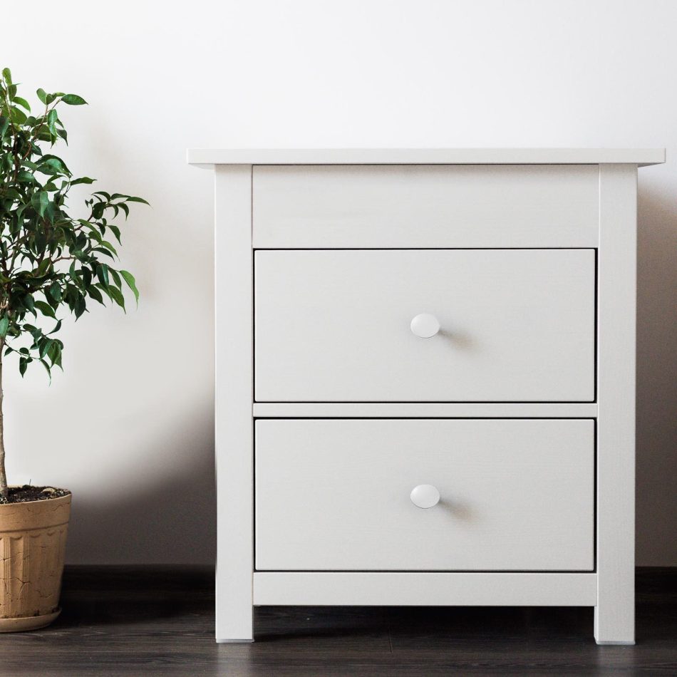Milano Decor Bedside Table Byron Bay White Storage Cabinet Bedroom - Two Pack - White - Image 3