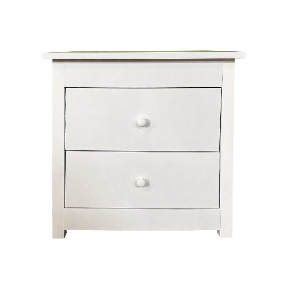 Milano Decor Bedside Table Byron Bay White Storage Cabinet Bedroom - Two Pack - White - Image 4