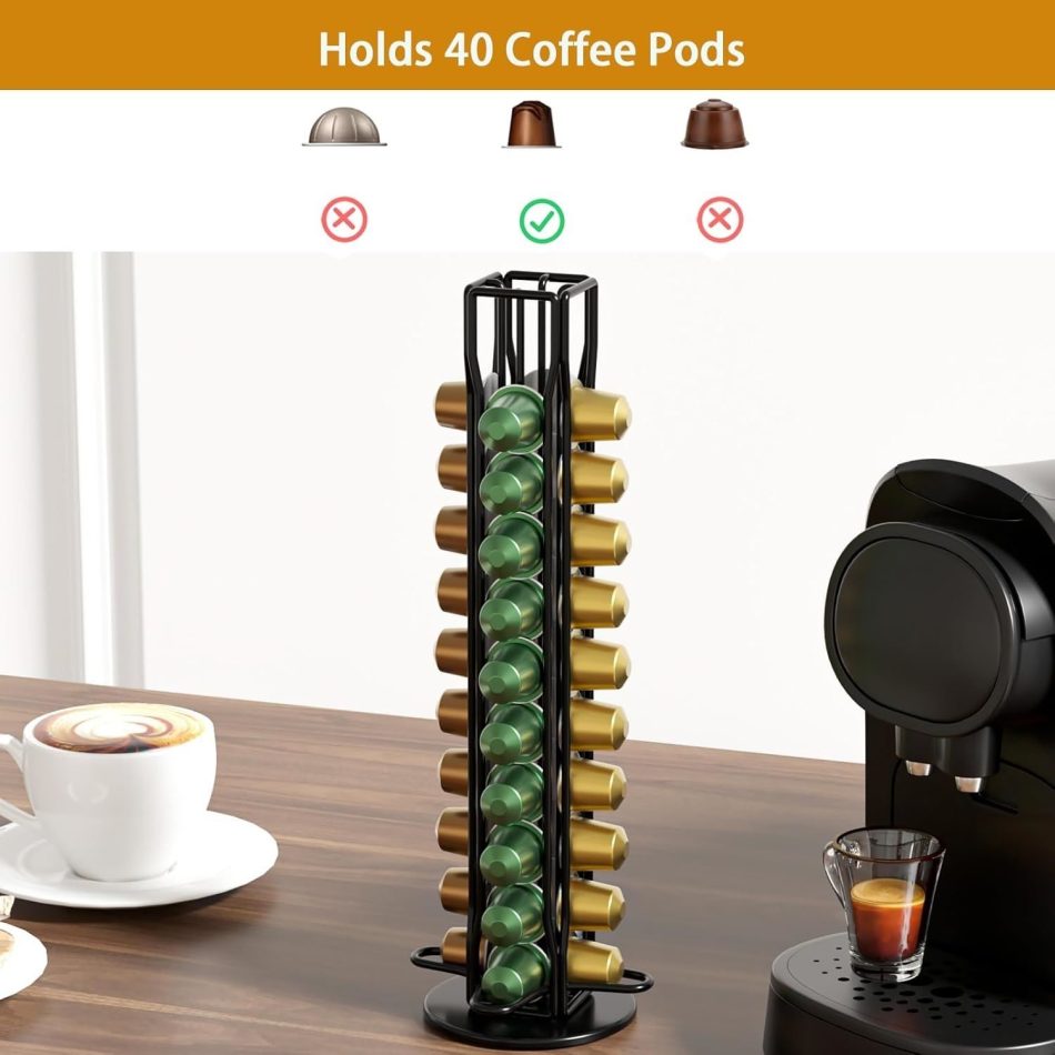 Coffee Pods Holder Storage Compatible with 40 Nespresso Pods - Image 3