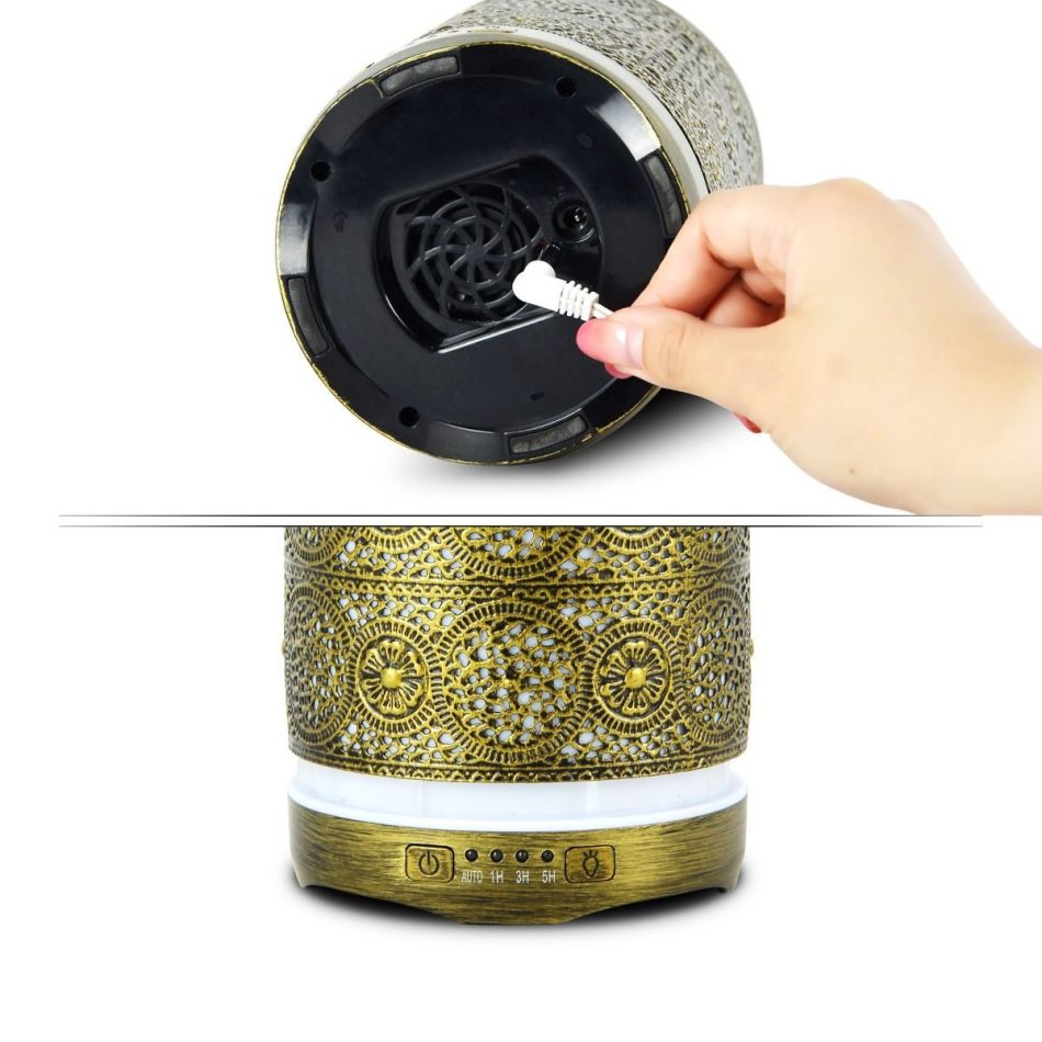 activiva 260ml Metal Essential Oil and Aroma Diffuser-Vintage Gold - Image 5