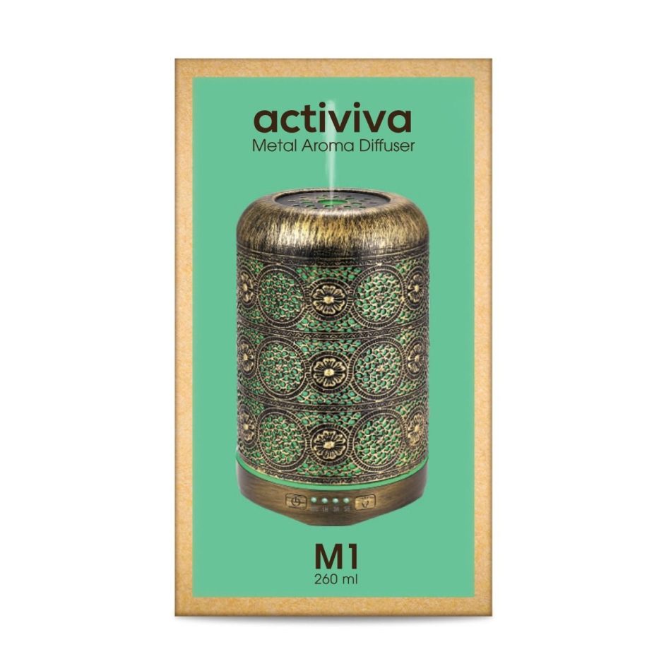activiva 260ml Metal Essential Oil and Aroma Diffuser-Vintage Gold - Image 7