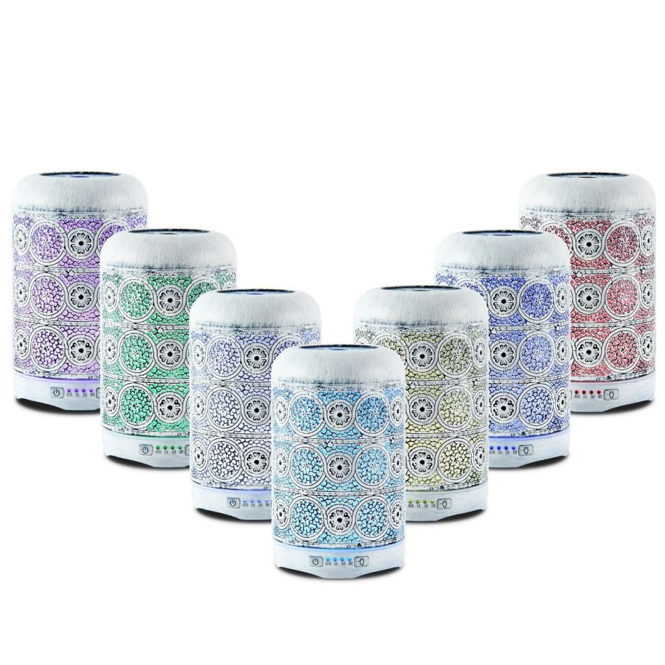 activiva 260ml Metal Essential Oil and Aroma Diffuser-Vintage White - Image 3