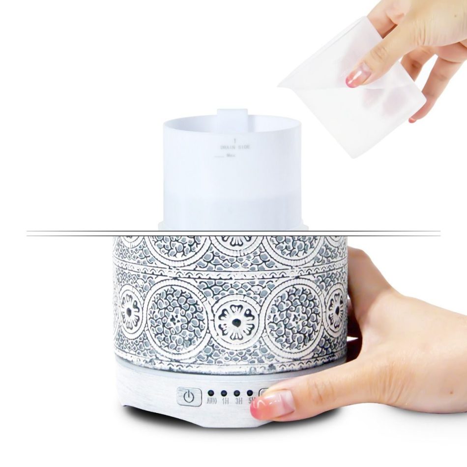 activiva 260ml Metal Essential Oil and Aroma Diffuser-Vintage White - Image 4