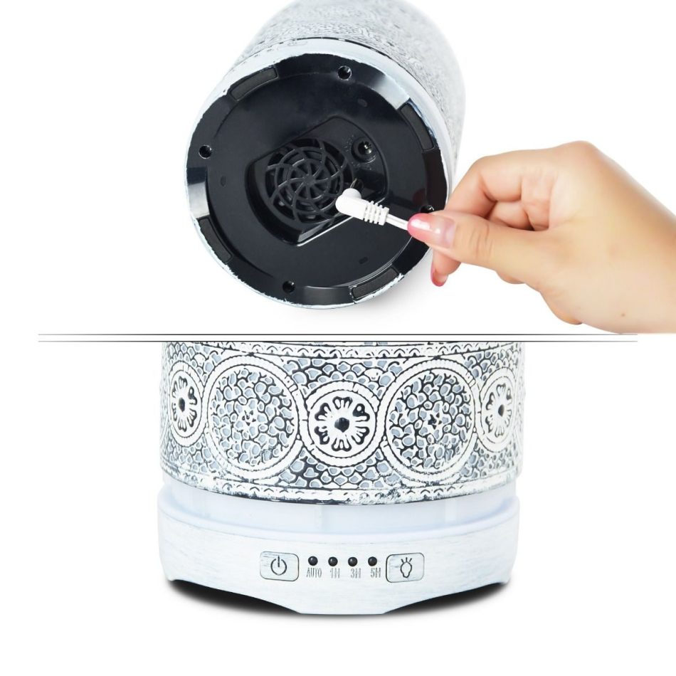 activiva 260ml Metal Essential Oil and Aroma Diffuser-Vintage White - Image 5