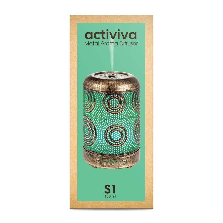 activiva 100ml Metal Essential Oil and Aroma Diffuser-Vintage Gold - Image 7