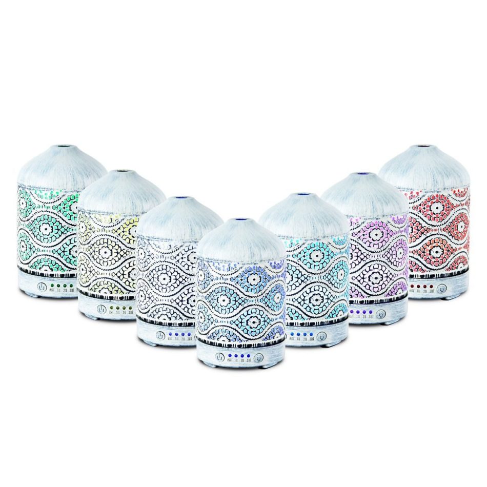activiva 100ml Metal Essential Oil and Aroma Diffuser-Vintage White - Image 3